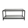 Hanah Home Astro Mesa de Centro de Cristal Templado Humo y Negro